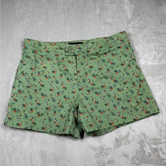 Anthropologie X Sanctuary Green Pink Red Floral Rose Cotton Blend Shorts 32 - Picture 2 of 16